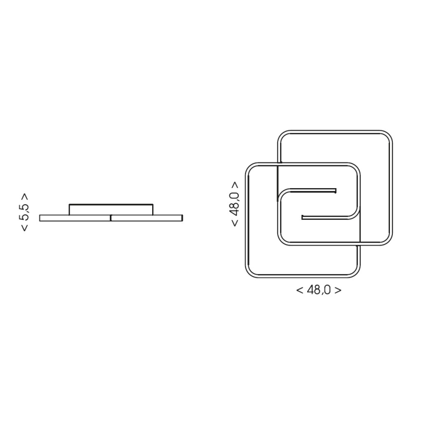 Brilagi - Plafoniera LED dimmerabile VELO LED/64W/230V 3000-6500K 48x48 cm + telecomando