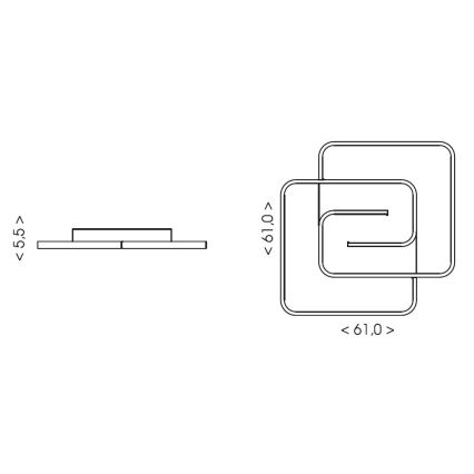 Brilagi - Plafoniera LED dimmerabile VELO XL LED/98W/230V 3000-6500K 61x61 cm + telecomando