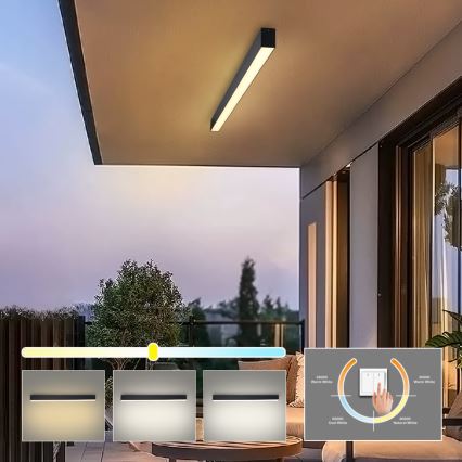 Brilagi - Plafoniera da bagno LED SLEEKLINE LED/40W/230V 3000/4500/6000K nera IP44