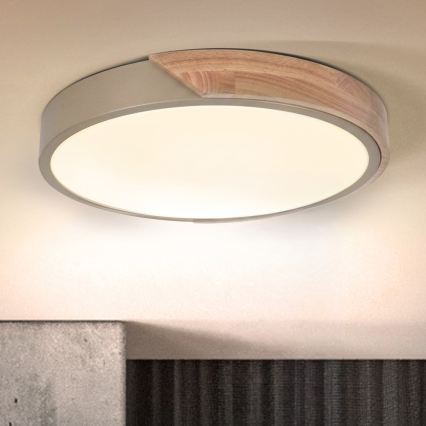 BRILAGI - Plafoniera a LED PILANA LED/24W/230V rovere/beige Ø 30 cm
