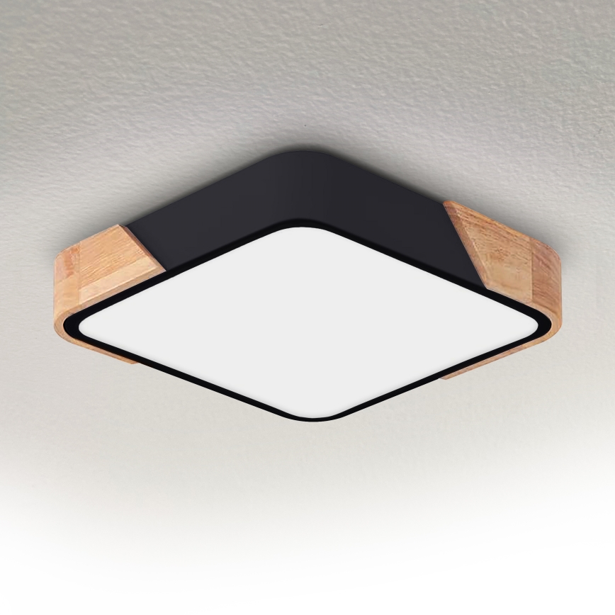 Brilagi - Plafoniera a LED PILANA LED/24W/230V rovere/nero 32x32 cm