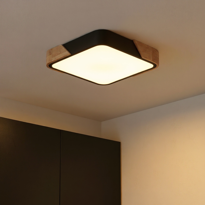 Brilagi - Plafoniera a LED PILANA LED/24W/230V rovere/nero 32x32 cm