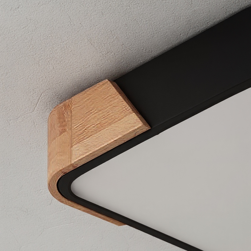 Brilagi - Plafoniera a LED PILANA LED/24W/230V rovere/nero 32x32 cm