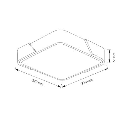 Brilagi - Plafoniera a LED PILANA LED/24W/230V rovere/nero 32x32 cm