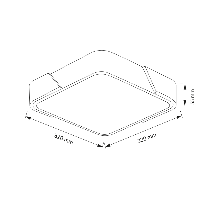 Brilagi - Plafoniera a LED PILANA LED/24W/230V rovere/nero 32x32 cm