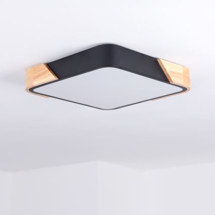 Brilagi - Plafoniera a LED PILANA LED/24W/230V rovere/nero 32x32 cm