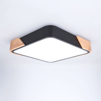 Brilagi - Plafoniera a LED PILANA LED/24W/230V rovere/nero 32x32 cm