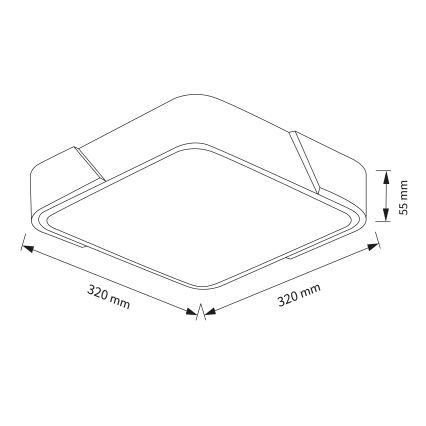 Brilagi - Plafoniera a LED PILANA LED/24W/230V rovere/nero 32x32 cm
