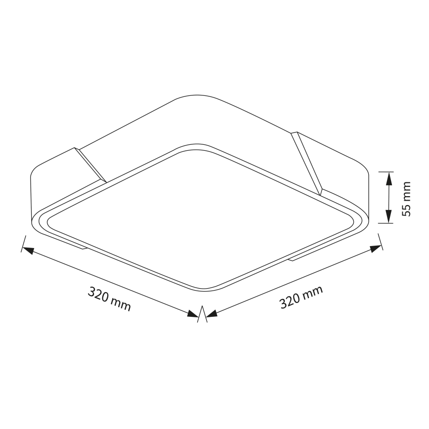 Brilagi - Plafoniera a LED PILANA LED/24W/230V rovere/nero 32x32 cm