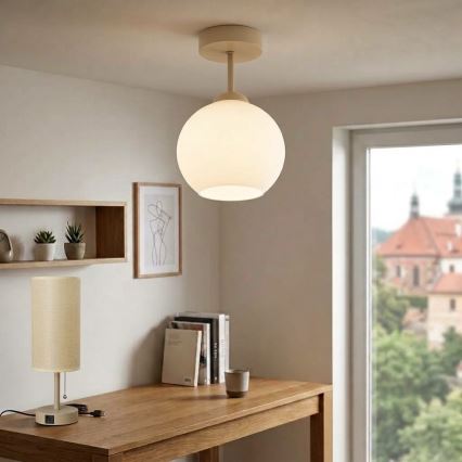 BRILAGI - Plafoniera a LED RETRO GLASS 1xE27/60W/230V Ø 15 cm beige/bianco