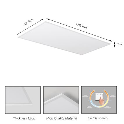 Brilagi - Plafoniera LED SLIMFRAME 80W/230V 120x60 cm 3000/4000/6000K bianca