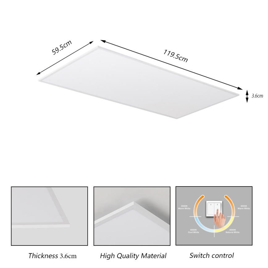 Brilagi - Plafoniera LED SLIMFRAME 80W/230V 120x60 cm 3000/4000/6000K bianca