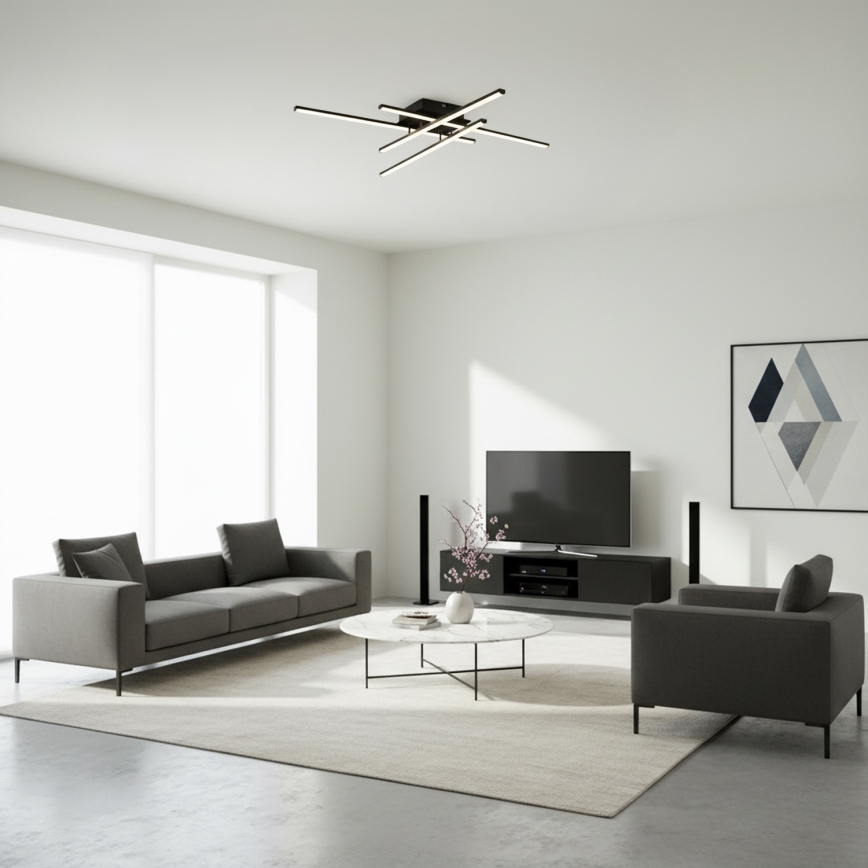 Brilagi - Plafoniera LED STRIPES LED/37W/230V 68x68 cm nero