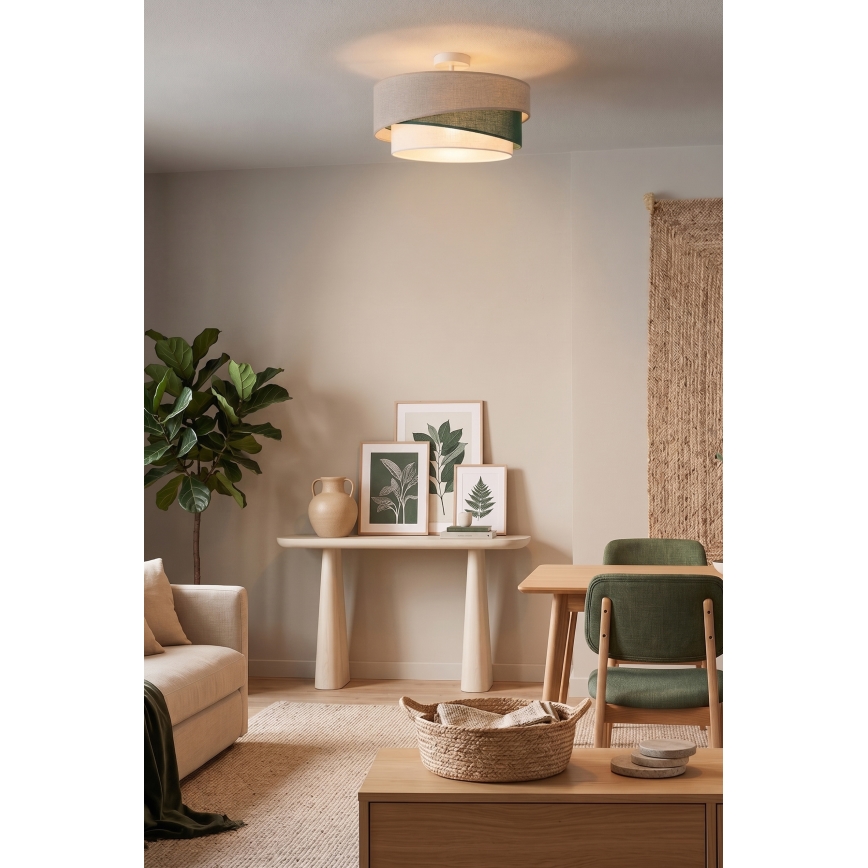 Brilagi - Plafoniera a montaggio superficiale ARROW 1xE27/60W/230V Ø45 cm beige/verde/bianco