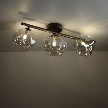 Brilagi - Plafoniera a montaggio superficiale VULCANO 3xG9/8W/230V bronzo/fumé beige