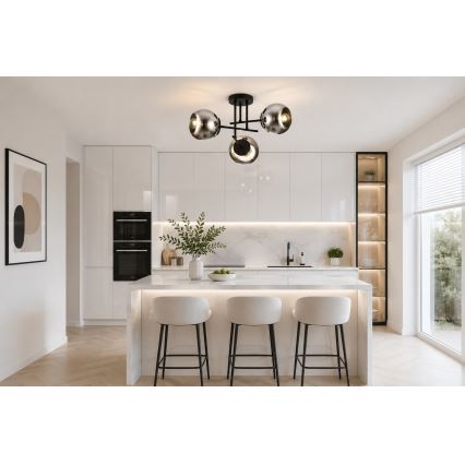 BRILAGI - Plafoniera a soffitto DIOR 3xE27/60W/230V nero/grigio fumé