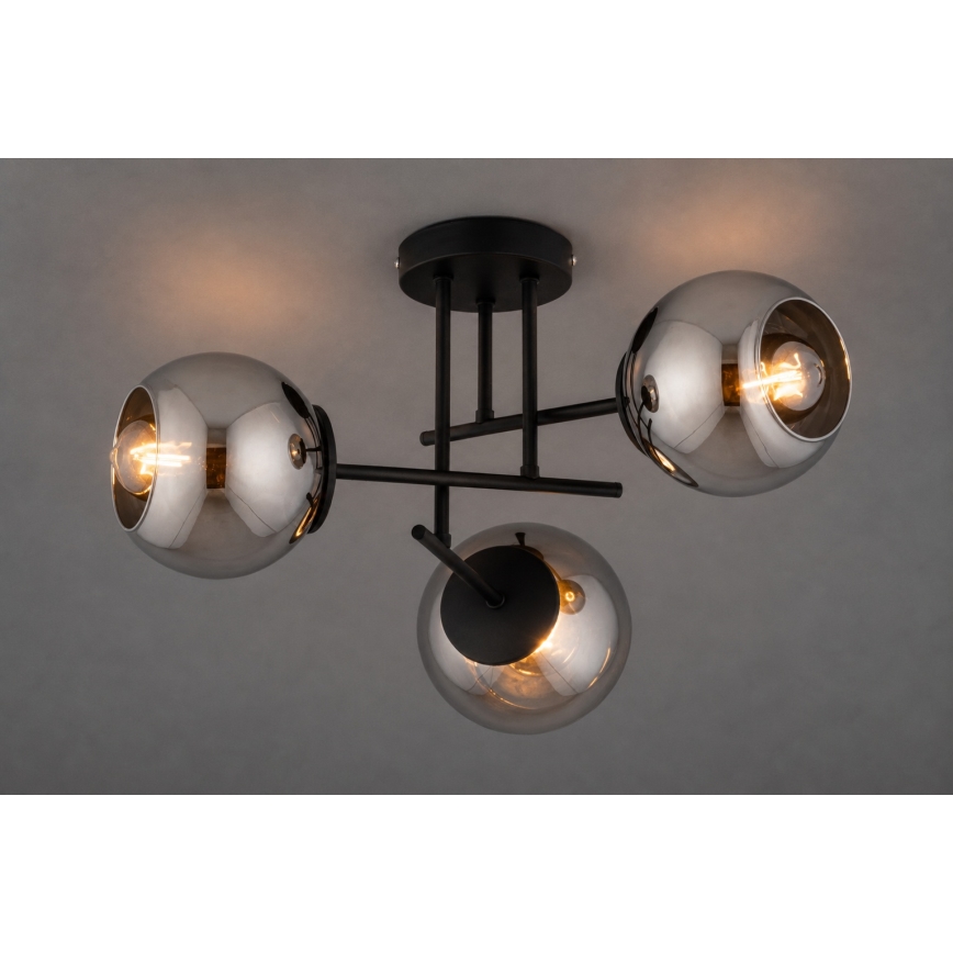 BRILAGI - Plafoniera a soffitto DIOR 3xE27/60W/230V nero/grigio fumé