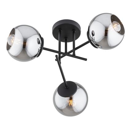 BRILAGI - Plafoniera a soffitto DIOR 3xE27/60W/230V nero/grigio fumé