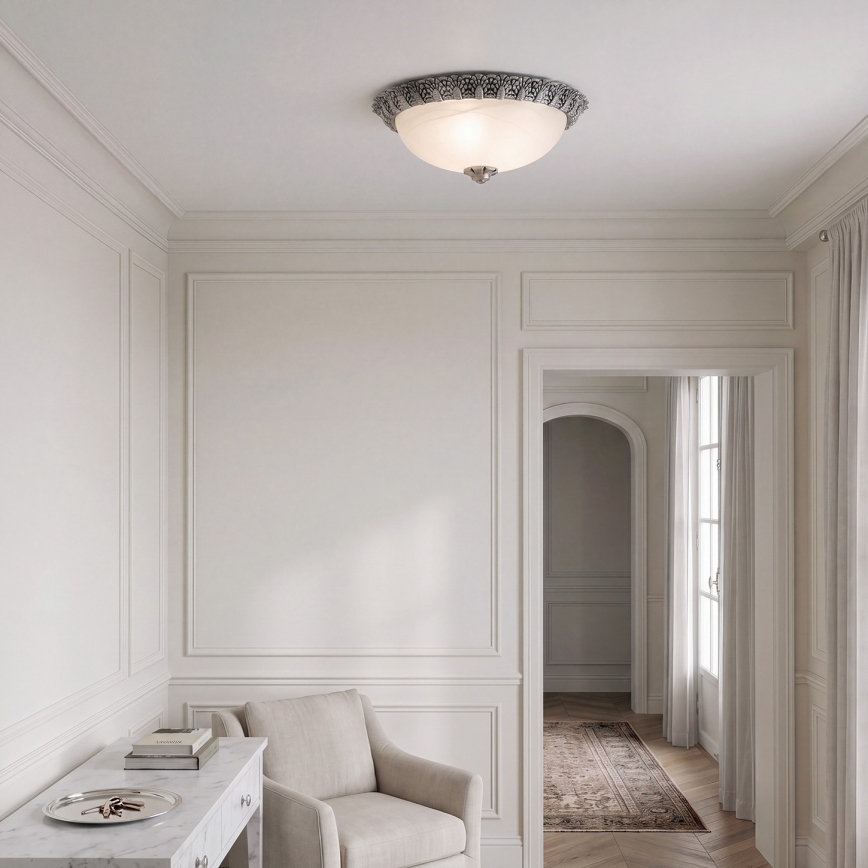 Brilagi - Plafoniera a soffitto FRESCO 2xE27/40W/230V Ø 30 cm, finitura argento