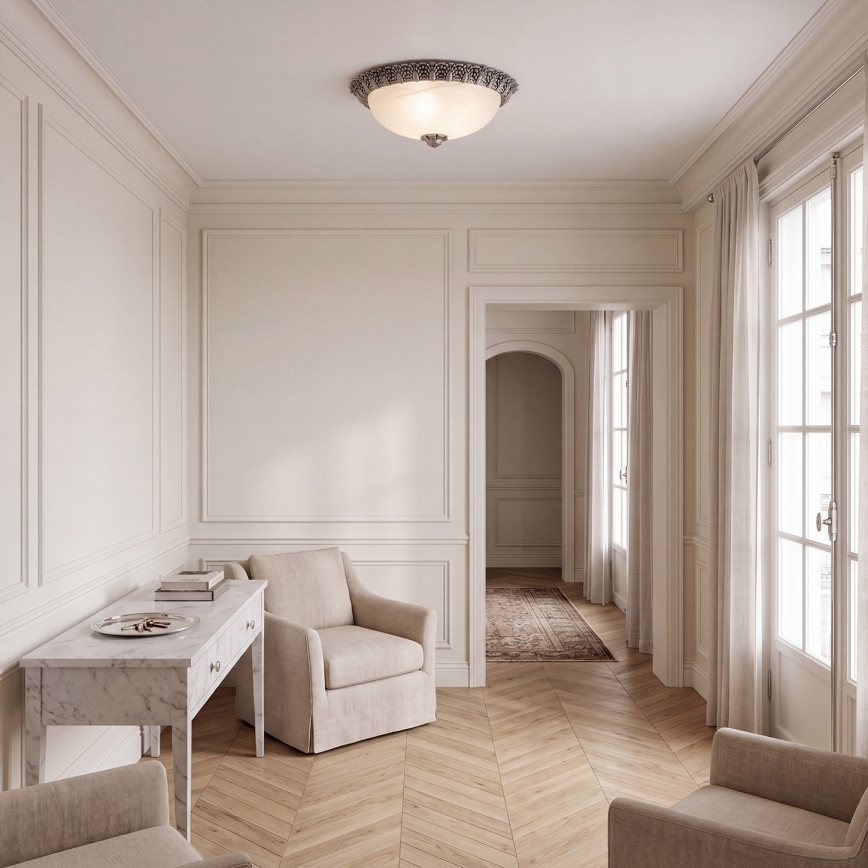 Brilagi - Plafoniera a soffitto FRESCO 2xE27/40W/230V Ø 30 cm, finitura argento