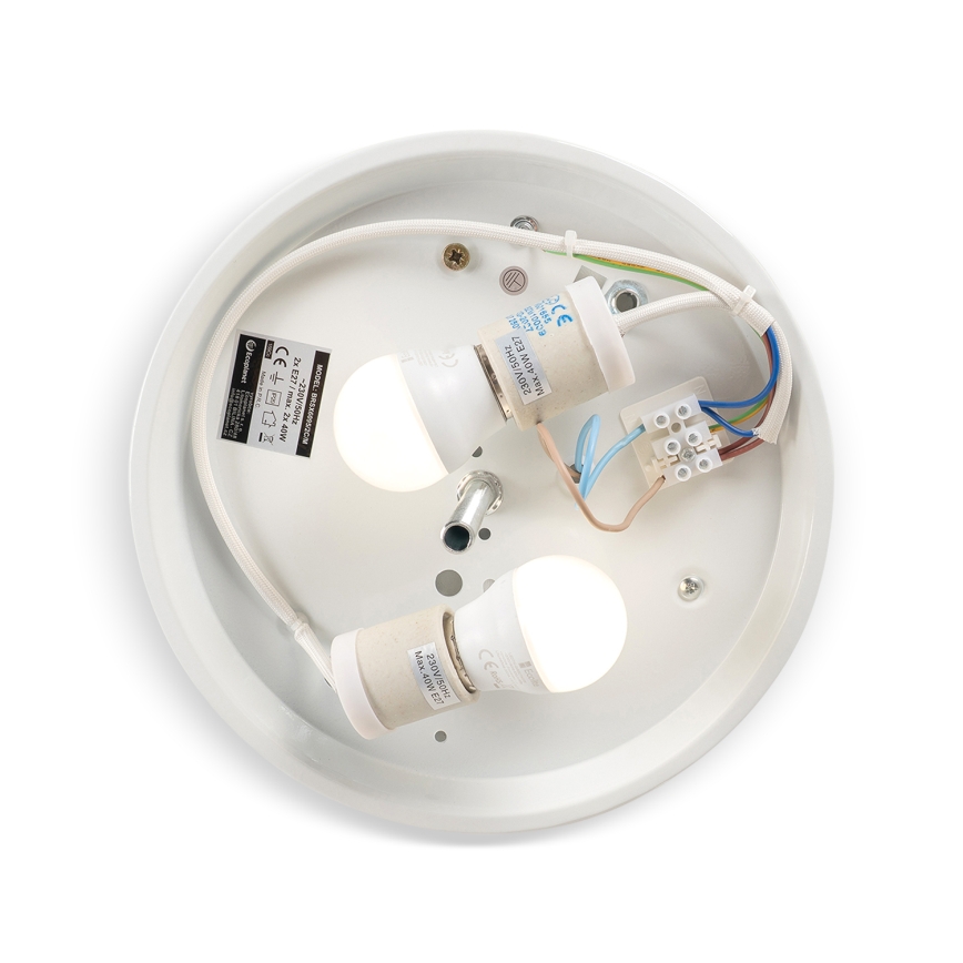 Brilagi - Plafoniera a soffitto FRESCO 2xE27/40W/230V Ø 30 cm, finitura argento