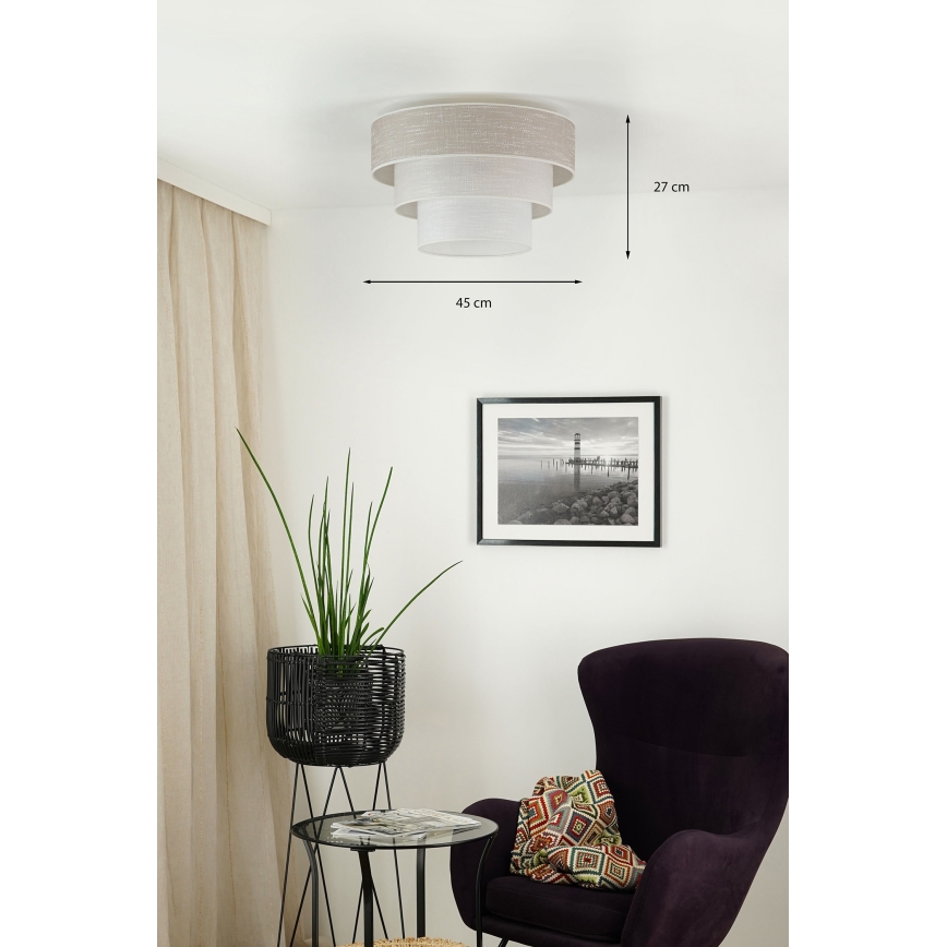 Brilagi - Plafoniera ALASKA LUNETA 1xE27/15W/230V diametro 45 cm grigio/color crema