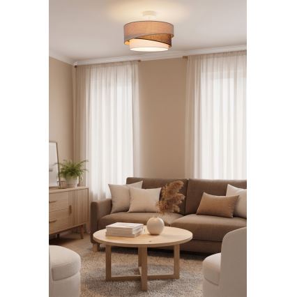 Brilagi - Plafoniera ARROW 1xE27/60W/230V Ø 45 cm beige/marrone/bianco