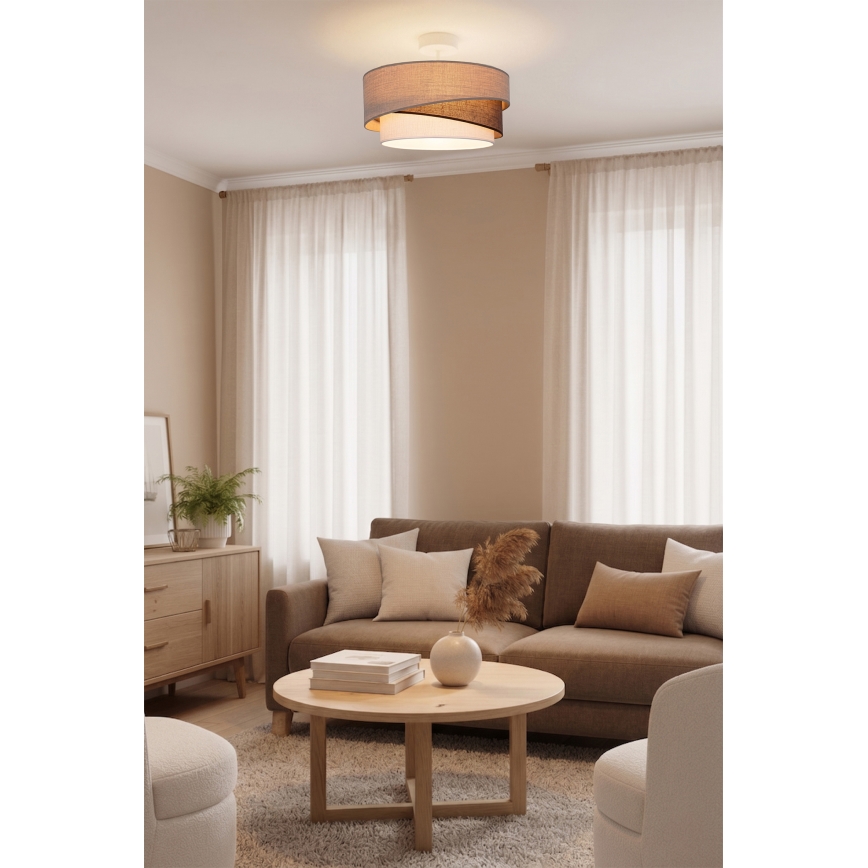 Brilagi - Plafoniera ARROW 1xE27/60W/230V Ø 45 cm beige/marrone/bianco