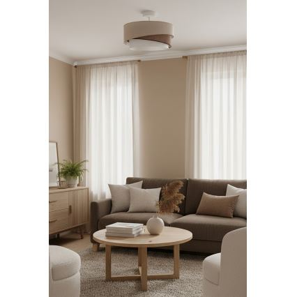 Brilagi - Plafoniera ARROW 1xE27/60W/230V Ø 45 cm beige/marrone/bianco