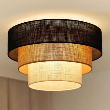 Brilagi - Plafoniera ASPEN LUNETA 1xE27/15W/230V diametro 45 cm nero/beige/color crema