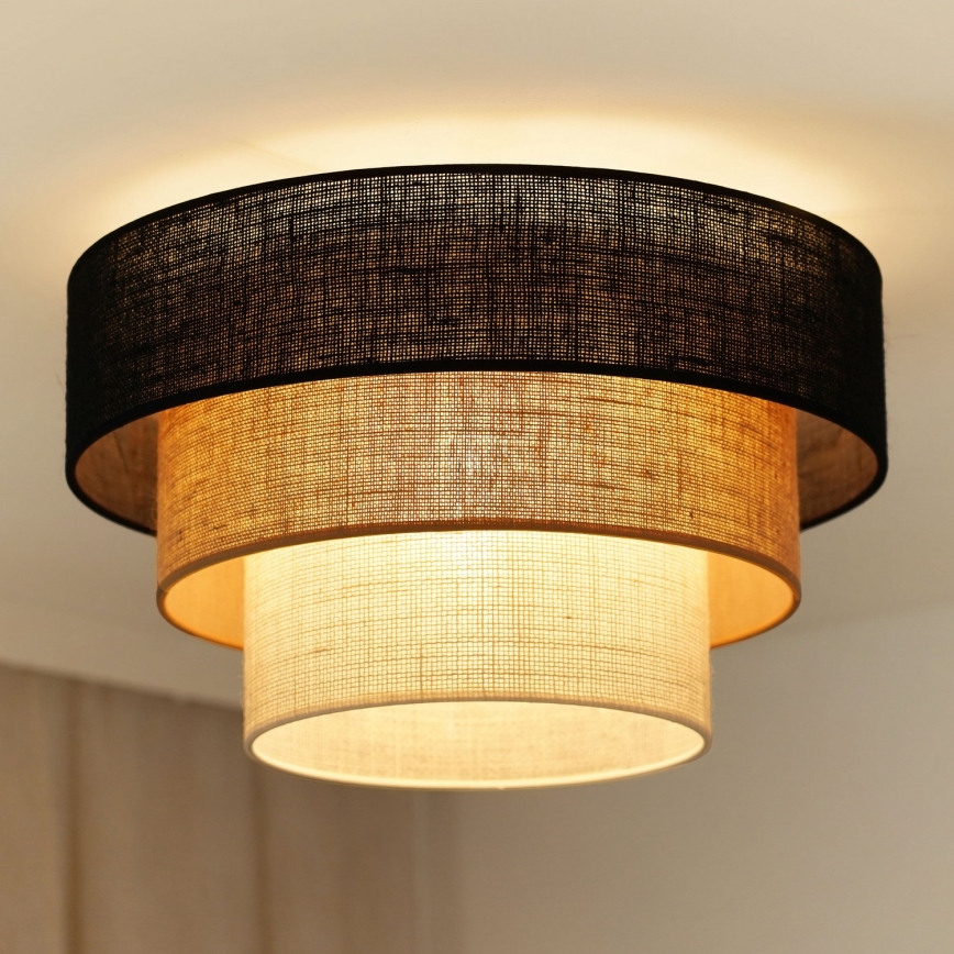 Brilagi - Plafoniera ASPEN LUNETA 1xE27/15W/230V diametro 45 cm nero/beige/color crema
