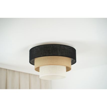Brilagi - Plafoniera ASPEN LUNETA 1xE27/15W/230V diametro 45 cm nero/beige/color crema
