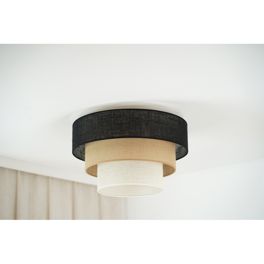 Brilagi - Plafoniera ASPEN LUNETA 1xE27/15W/230V diametro 45 cm nero/beige/color crema