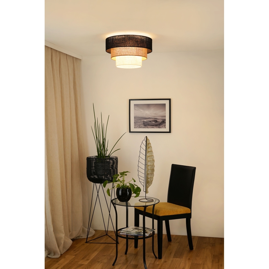 Brilagi - Plafoniera ASPEN LUNETA 1xE27/15W/230V diametro 45 cm nero/beige/color crema