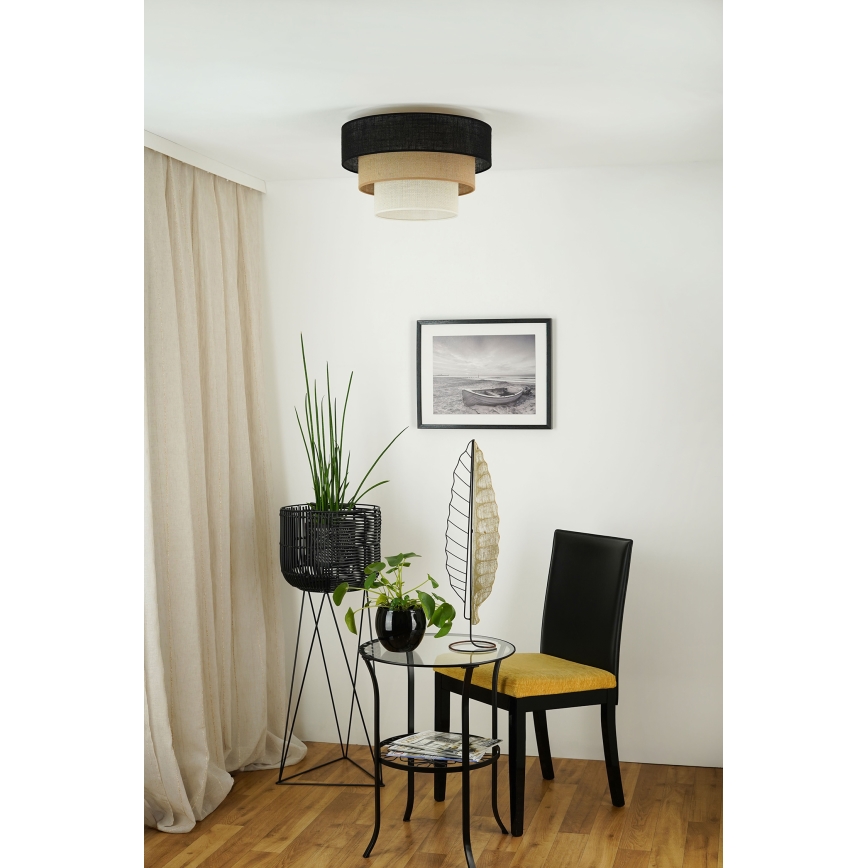 Brilagi - Plafoniera ASPEN LUNETA 1xE27/15W/230V diametro 45 cm nero/beige/color crema
