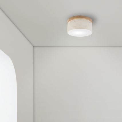 Brilagi - Plafoniera BELLADONNA 1xE27/15W/230V diametro 30 cm color crema/quercia