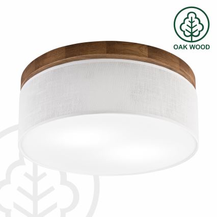 Brilagi - Plafoniera BELLADONNA 2xE27/15W/230V diametro 40 cm bianco/quercia ciliegio