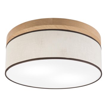 Brilagi - Plafoniera BELLADONNA 2xE27/15W/230V diametro 40 cm color crema/quercia