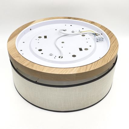 Brilagi - Plafoniera BELLADONNA 2xE27/15W/230V diametro 40 cm color crema/quercia