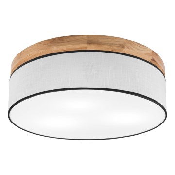 Brilagi - Plafoniera BELLADONNA 3xE27/15W/230V diametro 50 cm bianco/quercia