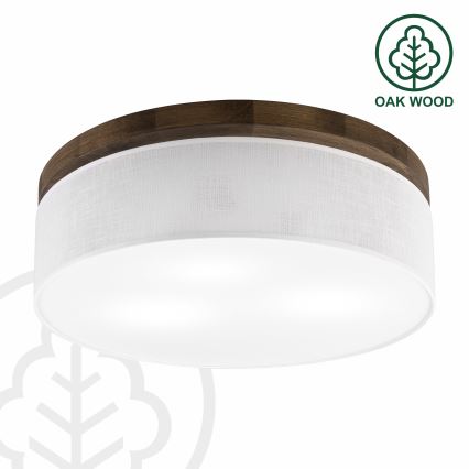 Brilagi - Plafoniera BELLADONNA 3xE27/15W/230V diametro 50 cm bianco/quercia