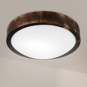 Brilagi - Plafoniera CARVALHO SLIM SMOKEY 1xE27/60W/230V rovere Ø 27,5 cm