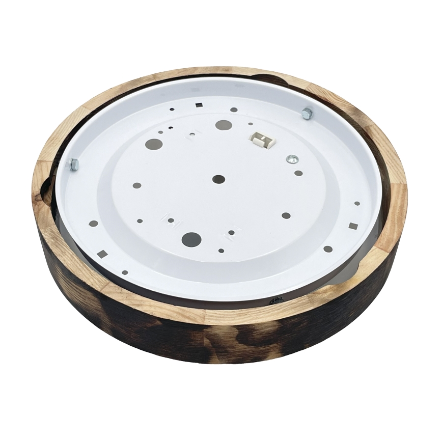 Brilagi - Plafoniera CARVALHO SLIM SMOKEY 1xE27/60W/230V rovere Ø 27,5 cm