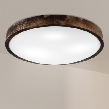 Brilagi - Plafoniera CARVALHO SLIM SMOKEY 3xE27/60W/230V rovere, diam. 47,5 cm