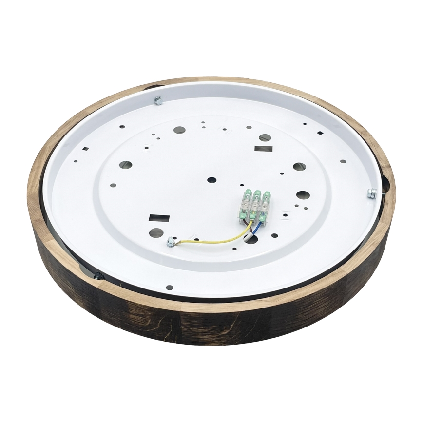 Brilagi - Plafoniera CARVALHO SLIM SMOKEY 3xE27/60W/230V rovere, diam. 47,5 cm
