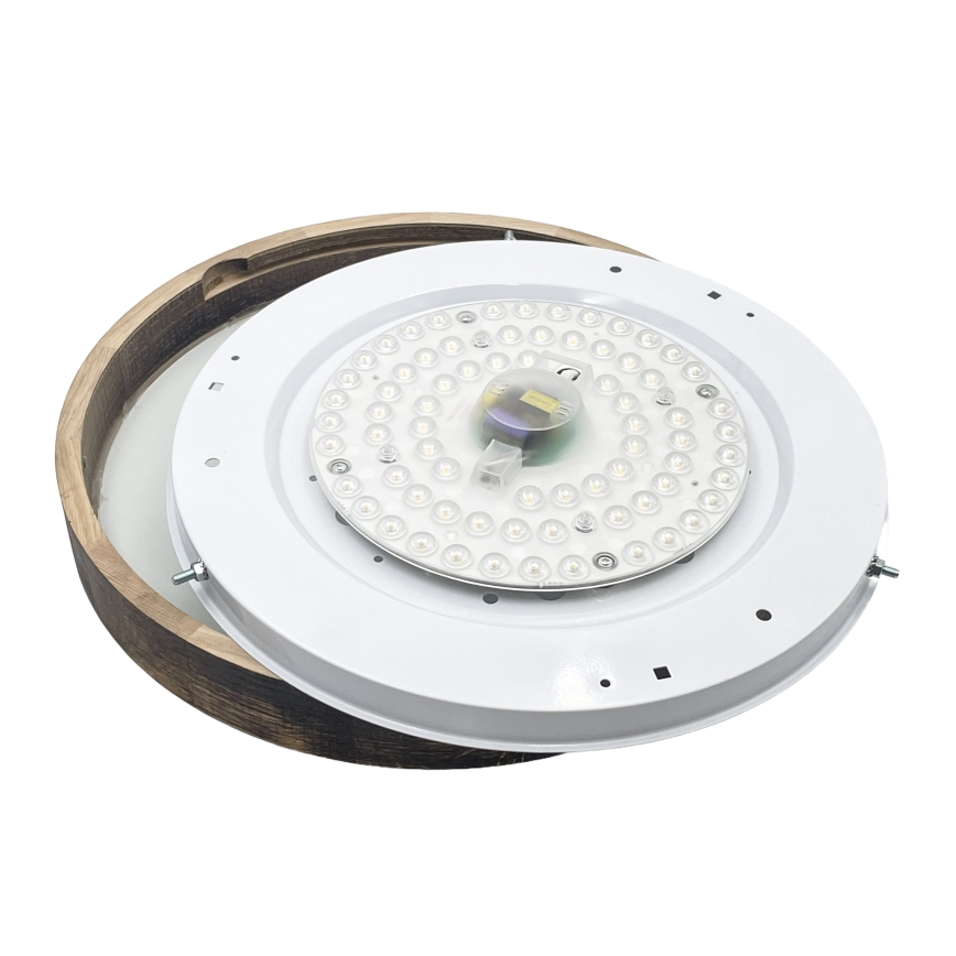 Brilagi - Plafoniera CARVALHO SLIM SMOKEY 3xE27/60W/230V rovere, diam. 47,5 cm