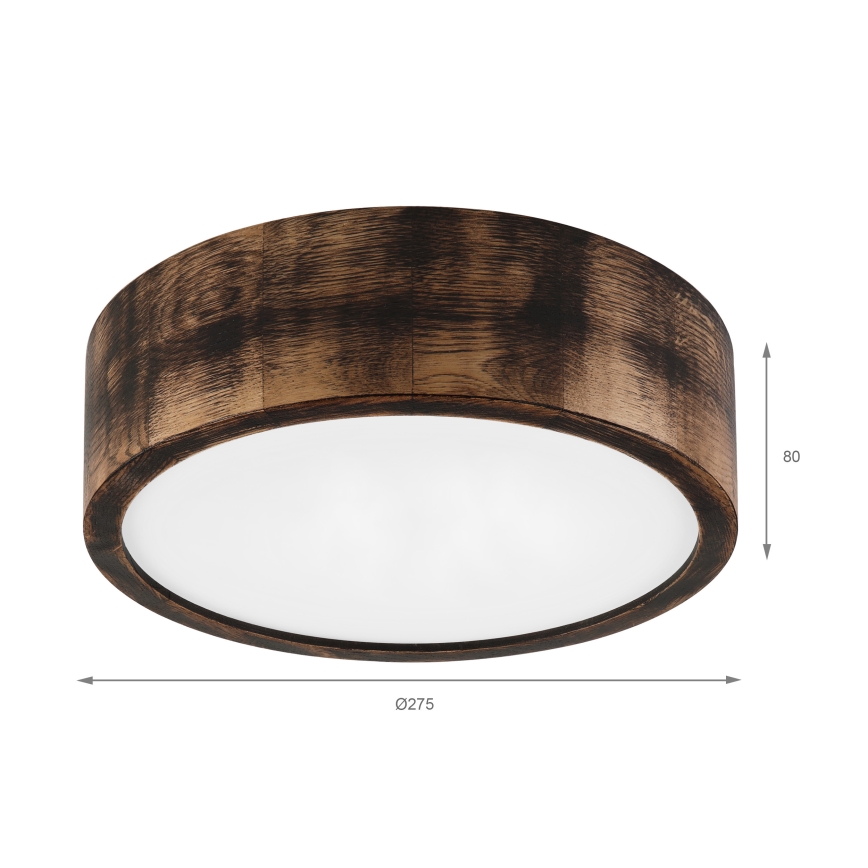Brilagi - Plafoniera CARVALHO SMOKEY 1xE27/60W/230V rovere Ø 27,5 cm