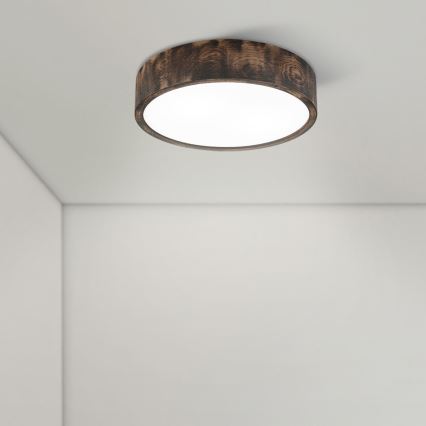 Brilagi - Plafoniera CARVALHO SMOKEY 2xE27/60W/230V rovere Ø 37,5 cm