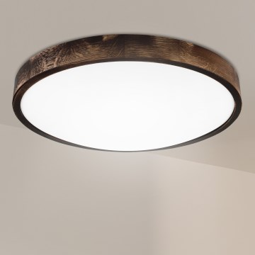 Brilagi - Plafoniera CARVALHO SMOKEY 3xE27/60W/230V rovere Ø 47,5 cm