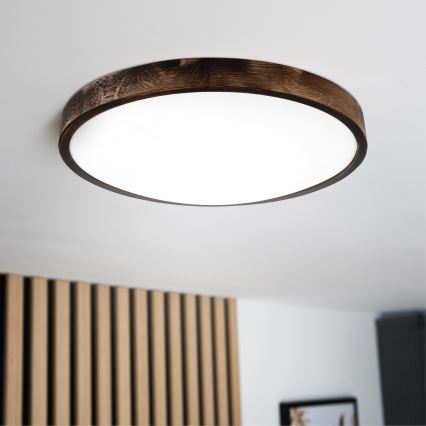 Brilagi - Plafoniera CARVALHO SMOKEY 3xE27/60W/230V rovere Ø 47,5 cm